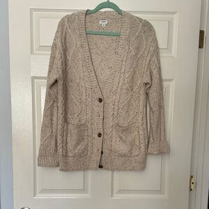 J. Crew Women's Beige Cable Knit Cardigan